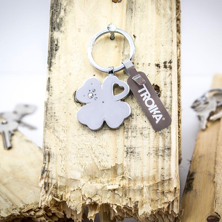 TROIKA Lucky Clover Keyring - Silver