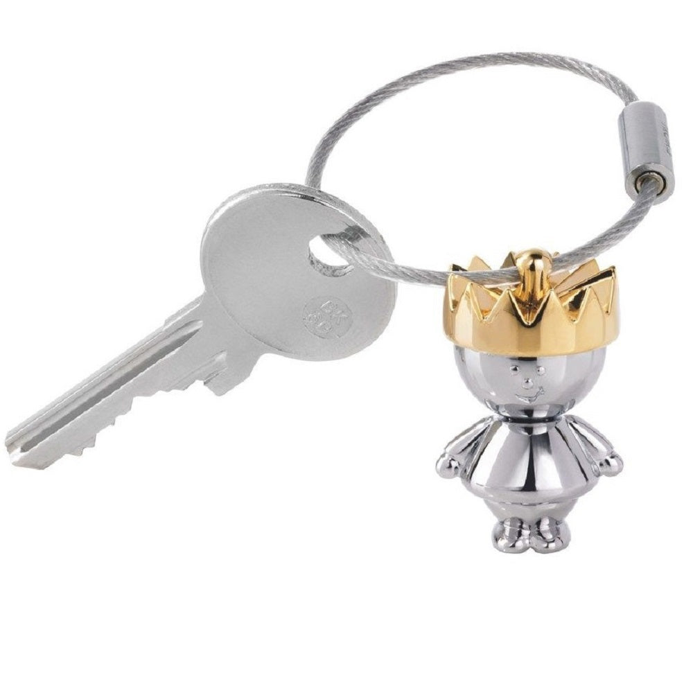 TROIKA Keyring LITTLE KING – Silver and Gold Colours