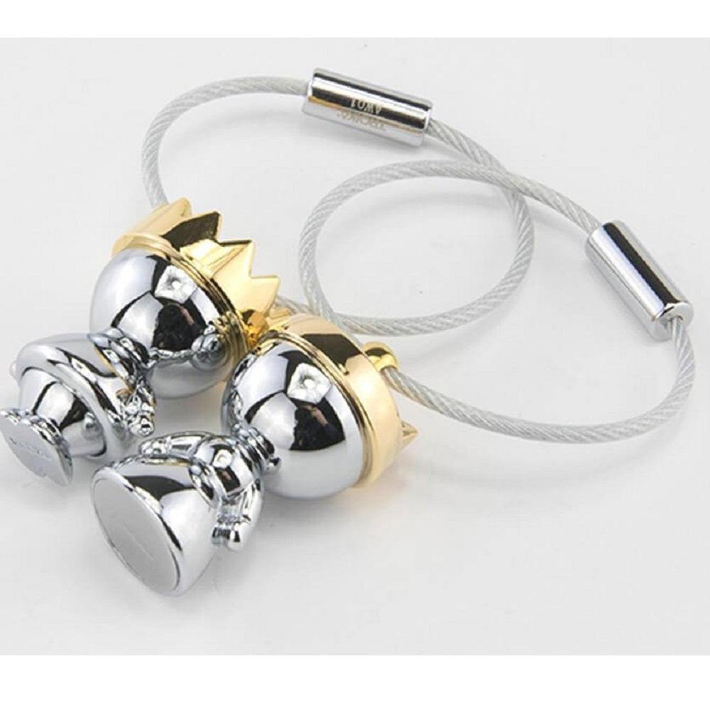 TROIKA Keyring PRINCE and PRINCESS – Silver and Gold Colours – Set of 2
