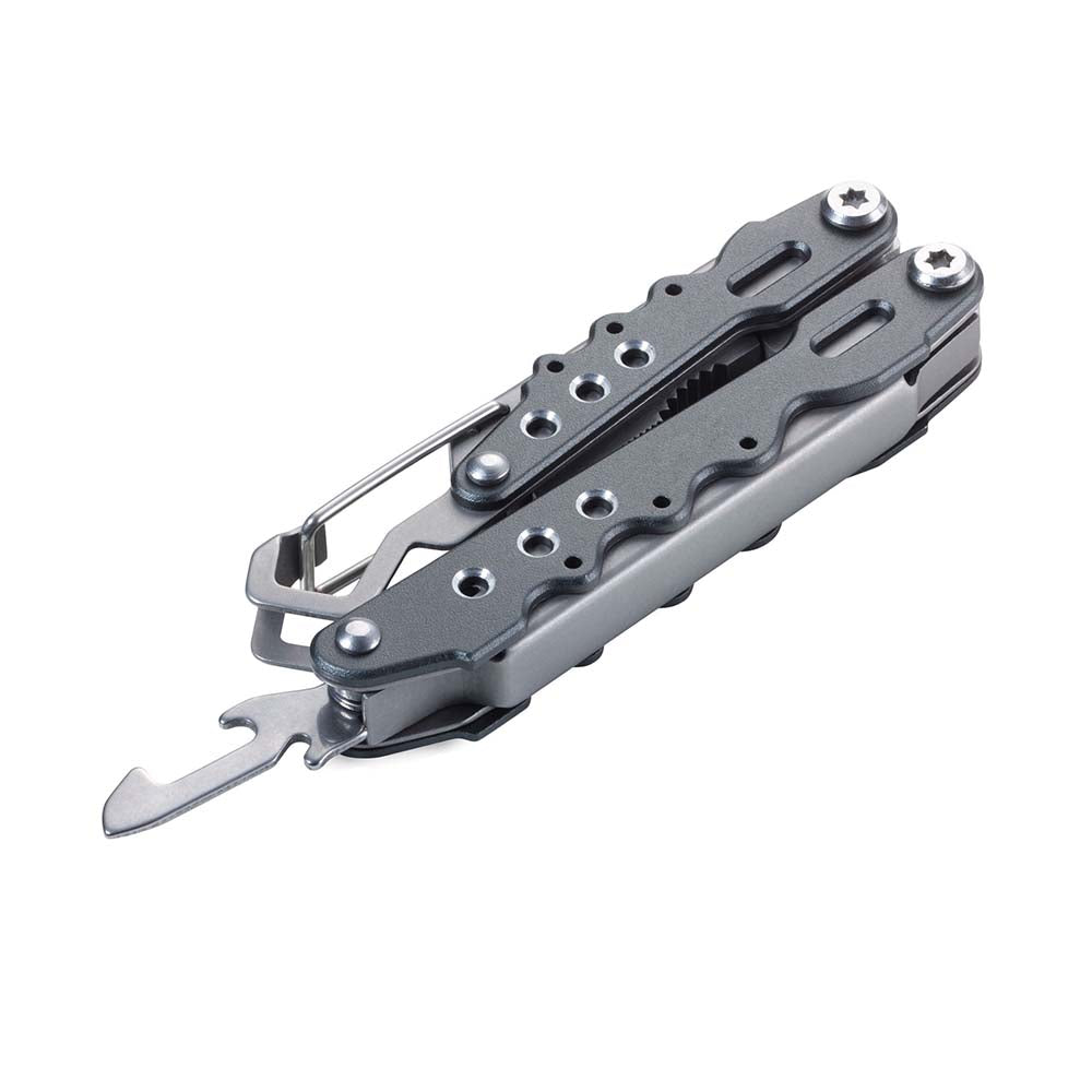 TROIKA Mini-Tool Keyring with 7 Functions - Grey