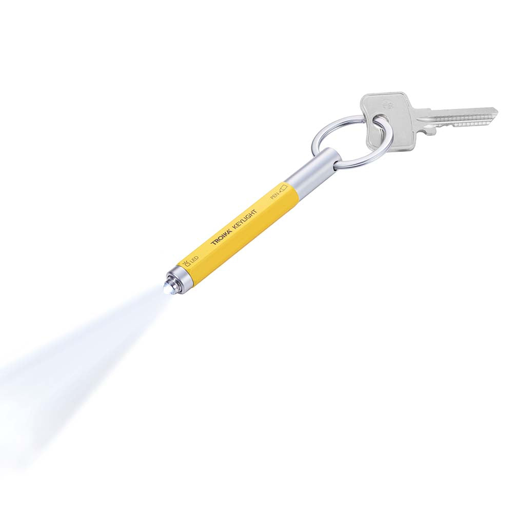 TROIKA Keyring with Torch and Micro Ballpoint Pen - Yellow