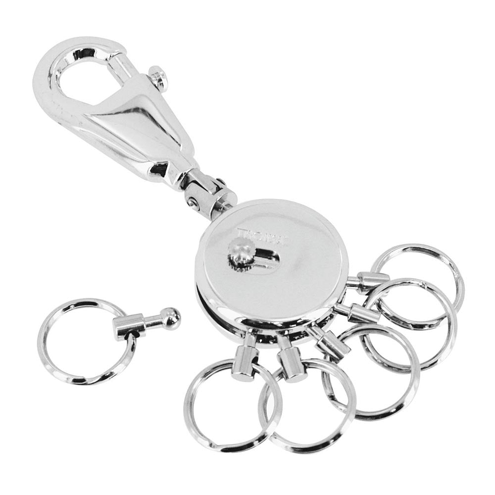TROIKA Keyring  - Carabiner Hook and 6 Easy Release Rings Around the World