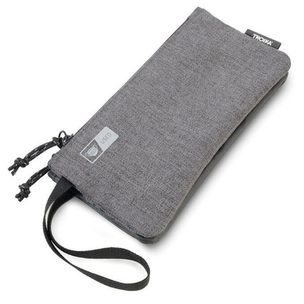 TROIKA Pouch Bag for Masks: Antibacterial with 2 Compartments DUO MASK BAG