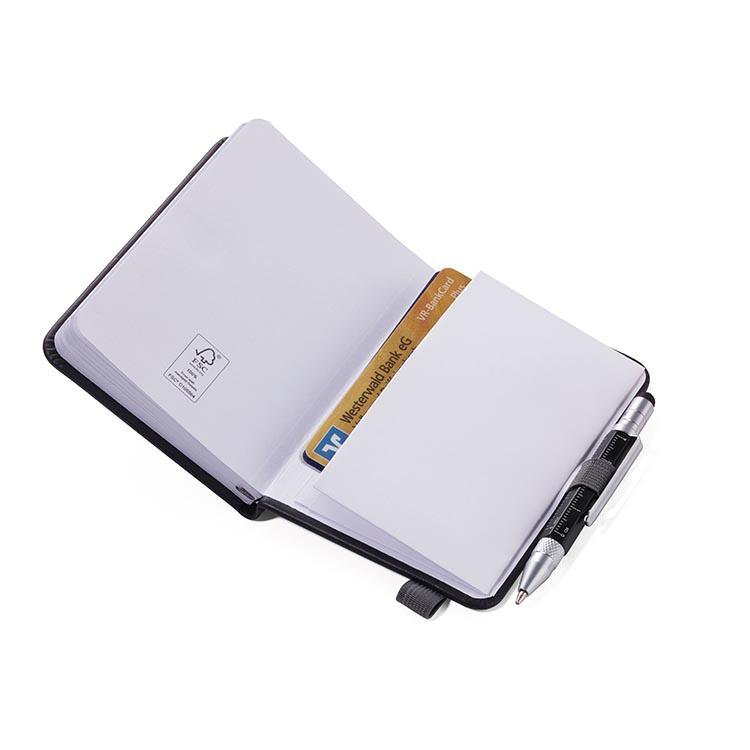 TROIKA Notepad DIN A7 with Multitasking Ballpoint Pen LILIPAD+LILIPUT Black