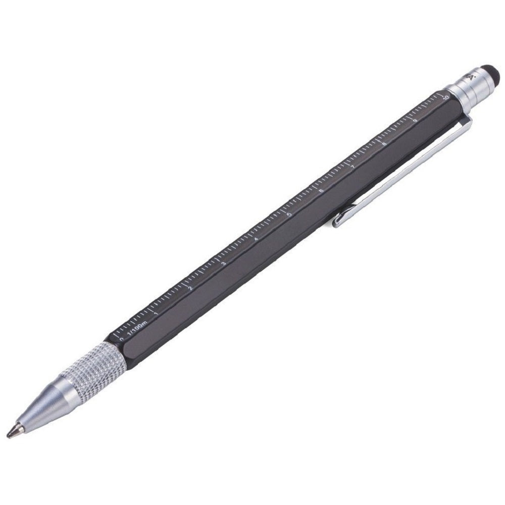 thumbnail image 2 of Troika Multitasking Ballpoint Pen (Small), Centimeter/Inch Ruler, Slotted/Phillips Screwdriver, Stylus (Yellow), Black Lead, Includes 2 Refills, Aluminium/ Brass/Steel, Matte, Yellow 2 of 14