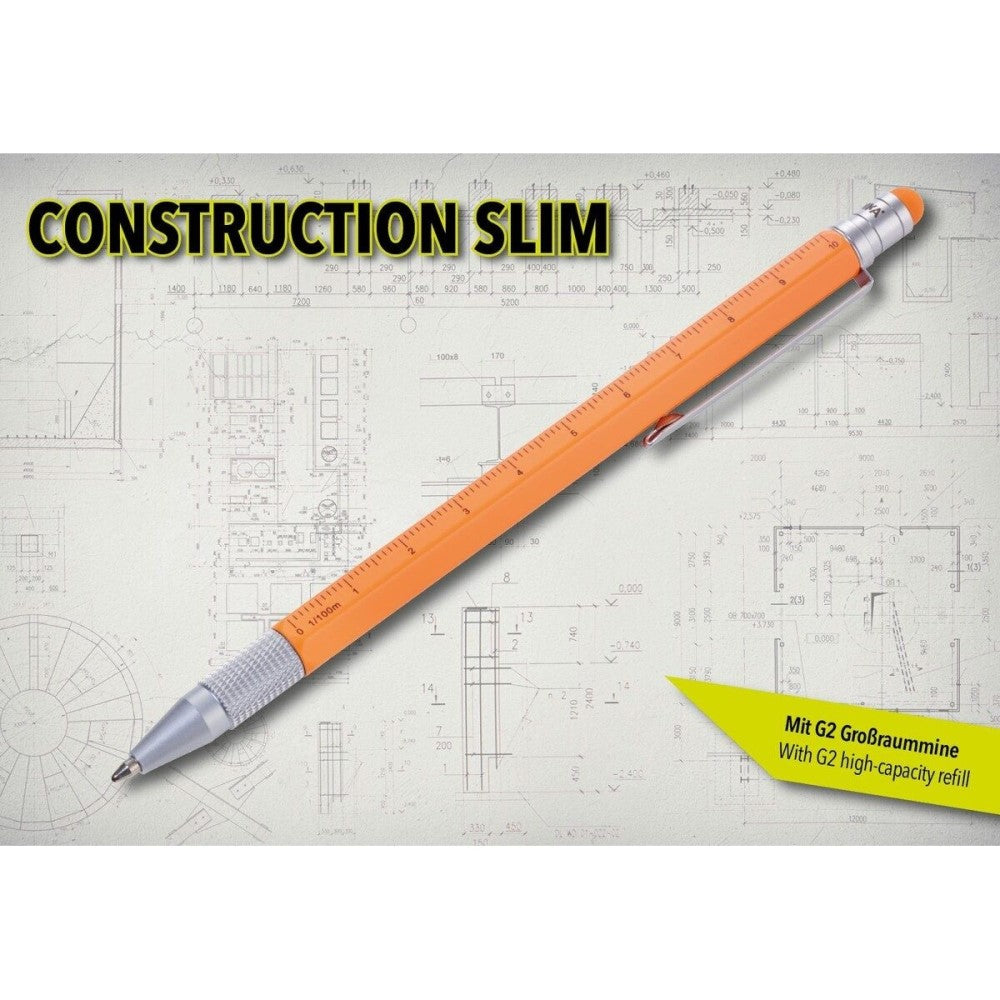 TROIKA Ballpoint Stylus Pen & Integrated Ruler CONSTRUCTION SLIM Orang
