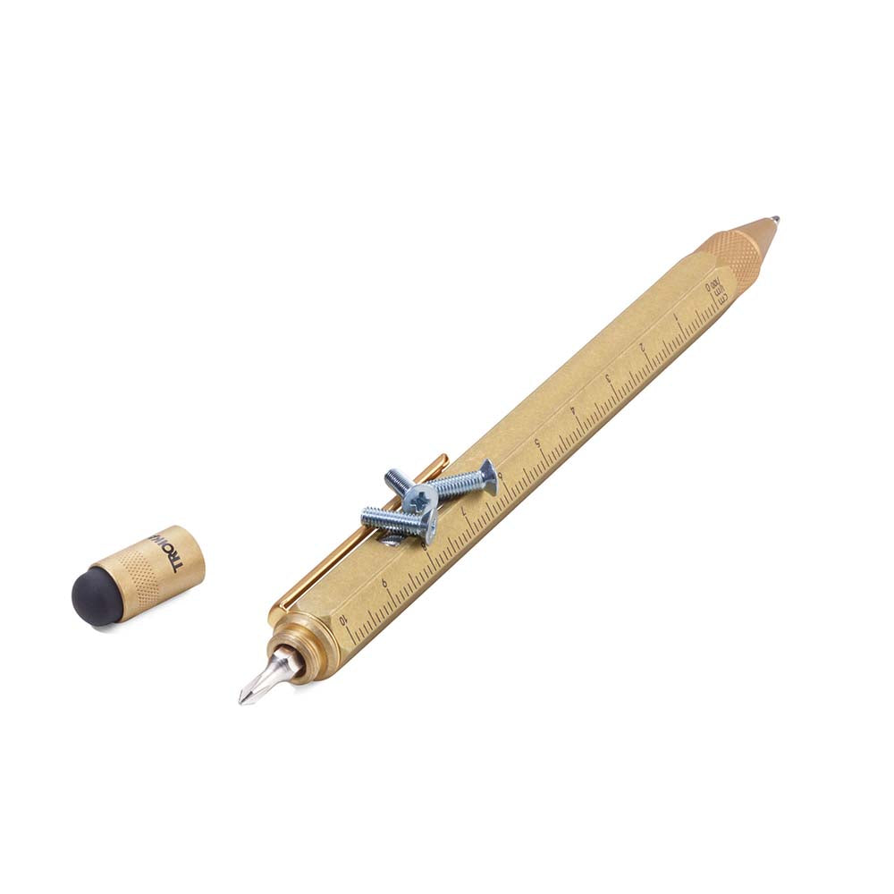 TROIKA Multitasking Pen with Magnet CONSTRUCTION MAGNET - Antique Brass