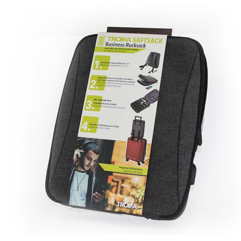 Trolley Rucksack Für Laptop Und Tablet Troika Backpack For