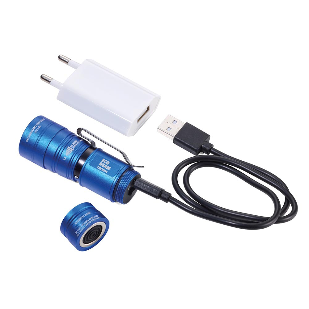 TROIKA Rechargeable Mini Torch ECO BEAM - Blue